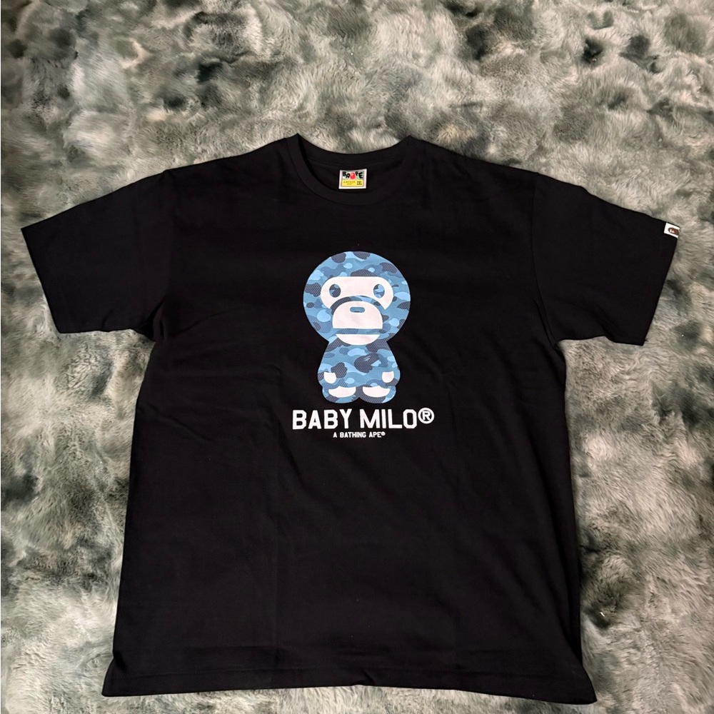 Baby Milo Black Bape Tee Cartoon